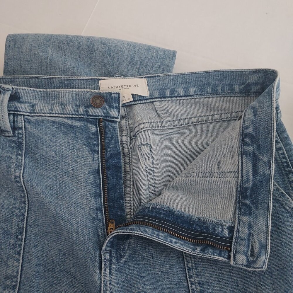 Lafayette 148  Wythe High Rise Straight Leg Jeans Size 31 - Picture 3 of 11